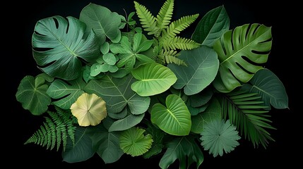 Poster - Lush tropical leaves arrangement