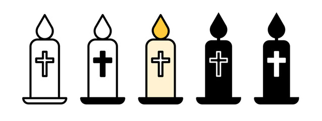 Aufkleber - Easter candle icons collection