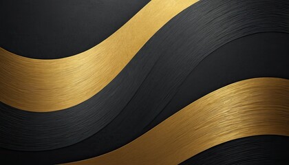 Poster - Abstract luxury black and gold background with waves
2