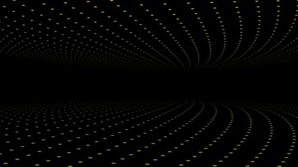 Poster - Dynamic Geometric Animation with Yellow Dots on Black: Modern Digital Artscape