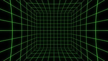 Poster - Vibrant Neon Green Geometric Animation for Creative Visuals and Dynamic Backdrops