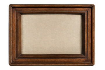 Wall Mural - vintage wooden frame with canvas texture inside, cut out transparent