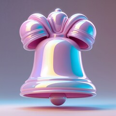 Poster - Colorful decorative bell in a 3D style with smooth textures and playful design