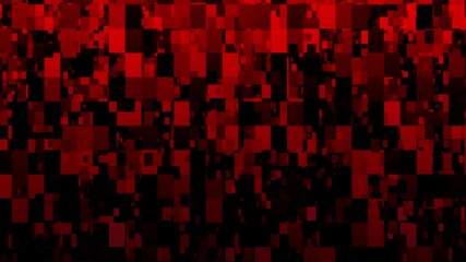 Poster - Dynamic red geometric pattern animation, digital mosaic with pixelated abstract shapes