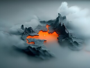 Poster - Breathtaking topographic visualization of fluid rainfall data patterns creating a captivating immersive and dreamlike digital landscape with a mysterious cinematic and futuristic atmosphere