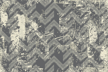 Aufkleber - Abstract geometric seamless pattern with an effect of attrition in retro color. Vector shabby geometric carpet. Vintage background for ceramic tile, wallpaper, linoleum, textile, rug, web page
