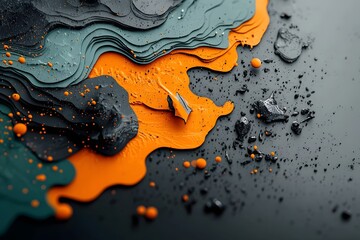 Poster - Captivating Fluid Rainfall Data Visualization A dynamic and visually stunning data map depicting the intricate topography of a terrain
