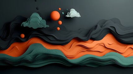 Poster - captivating fluid topographic terrain with intricate data visualization dynamic weather data analysi