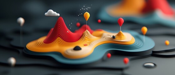 Poster - Captivating Visualization of Fluid Dynamic Rainfall Pattern and Weather System Through Geographic Data Representation and Topographic Analysis