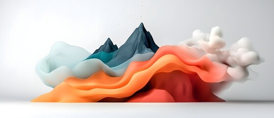 Poster - Futuristic terrain mapping infographic featuring abstract topographic contours vivid data visualization
