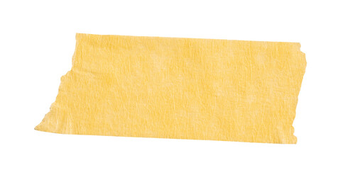 Fototapete - Yellow washi tapes isolated on white. Pieces of decorative tape for scrapbooks. Torn paper a cutout transparent background