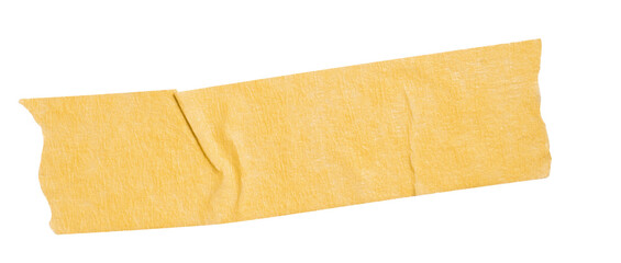 Fototapete - Yellow washi tapes isolated on white. Pieces of decorative tape for scrapbooks. Torn paper a cutout transparent background