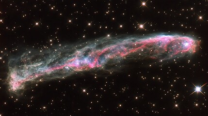 Poster - a long cosmic nebula appearing in a dark starry background