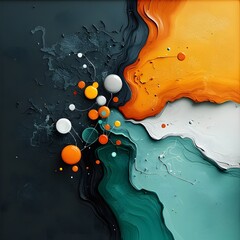 Poster - Mesmerizing topographic data landscape with captivating weather data visualization featuring an abstract expressionist style vivid color palette and ethereal mountain wilderness setting