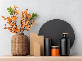 Poster - Neatly arranged collection of diverse storage solutions including cardboard boxes wicker baskets