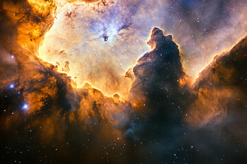 Wall Mural - Glowing Cosmic Nebula in Deep Space