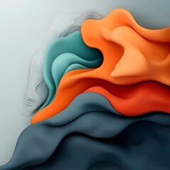 Poster - Vibrant and dynamic topographical data visualization with flowing organic landscape patterns and textures  This modern