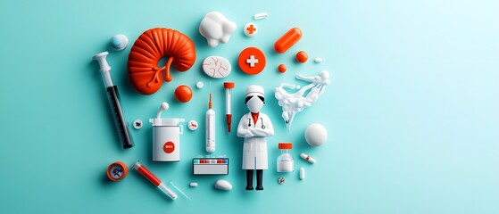 Poster - Visually Compelling Medical Infographic with Detailed Data Visualizations Technical Nostalgic 1970s Scientific Textbook Influence  High Contrast