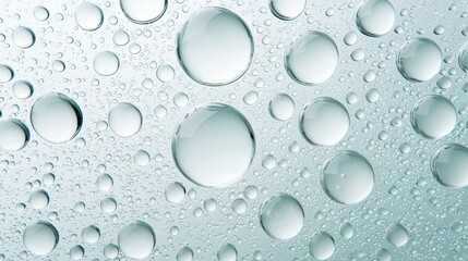 Wall Mural - Mesmerizing macro, water droplets condensation on glass surface creates stunning visual texture