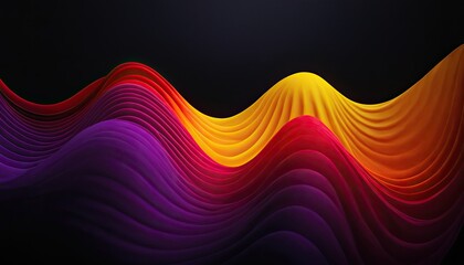 Poster - Gradient black background with wavy lines
1