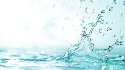 Wall Mural - dynamic water splash on white, a captivating display of liquid art in motion, purity and refreshing 