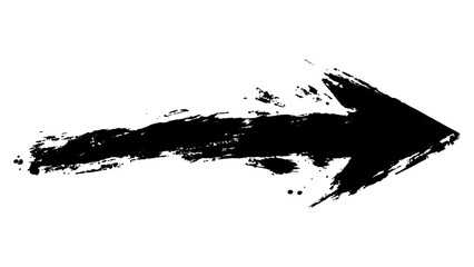 Poster - Abstract black grunge arrow on white background. Black arrow marker isolated with a hand-drawn effect on a white background. 