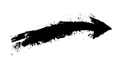 Poster - Abstract black grunge arrow on white background. Black arrow marker isolated with a hand-drawn effect on a white background.