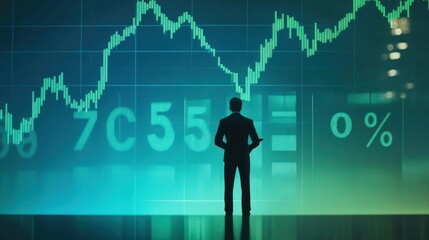 Poster - Market Analysis, Businessman Reviews Stock Market Trends