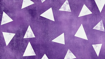 Aufkleber - Abstract purple background with scattered white triangles.