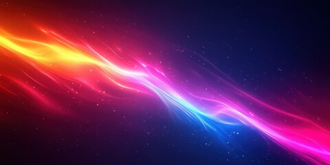 Fototapete - Vibrant abstract waves of color flowing through a dark background create a mesmerizing visual effect in digital art