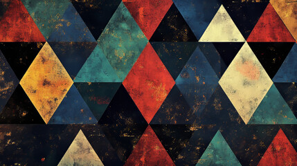 Poster - Abstract vector pattern, repeat geometric triangle mosaic background