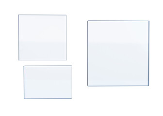 Fototapete - Set of transparent plates with place for text on transparent background. Style glassmorphism. For sites, applications, wallpapers