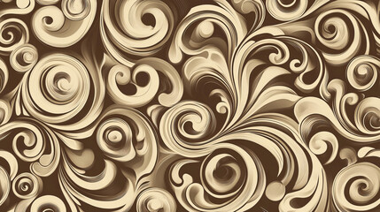 Poster - Seamless curly vintage background, wallpaper. abstract pattern