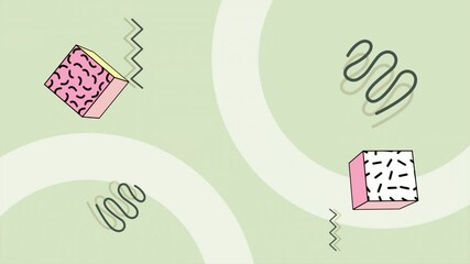 Poster - Geometric background and abstract designs with various colors are scattered in the background.