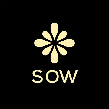 SOW creative minimalist letter logo.