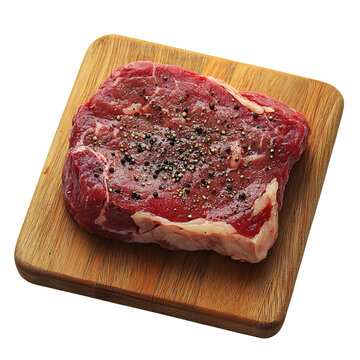 Raw meat on a cutting board isolated on Clipart Png Transparent Background