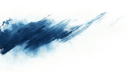 Aufkleber - Abstract blue brush stroke on white background.
