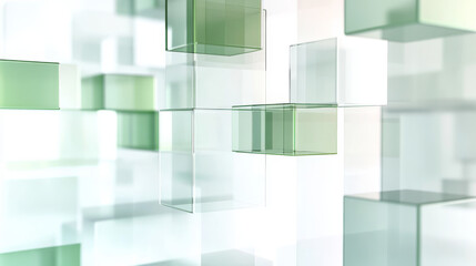 Poster - Abstract vector background with white and green transparent rectangles