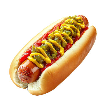 Hot dog with mustard isolated on Clipart Png Transparent Background