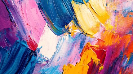 Poster - Abstract colorful oil paint strokes, vibrant texture background.