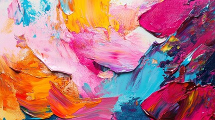 Poster - Abstract colorful oil paint texture.
