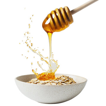 Honey dripping from honey dipper isolated on Clipart Png Transparent Background