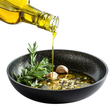Olive oil and herbs isolated on Clipart Png Transparent Background