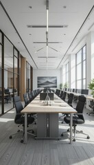 Poster - Modern Office Space with Sleek Design and Large Windows
