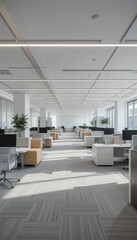 Poster - Bright and Modern Office Interior Design with Open Workspaces