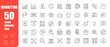 © Frank - Set of editable marketing icons. Advertising, analytics, social media, SEO, and more. Modern-style vector illustration