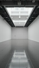Poster - Minimalist Contemporary Art Gallery Interior with Skylight Design