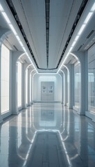 Poster - Modern Interior Space with Sleek Lines and Bright Natural Light