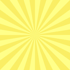 Poster - Bright yellow striped abstract sunny background. Vintage radial art print. Pop vibrant artwork sun pattern for your design and ideas. Vector illustration