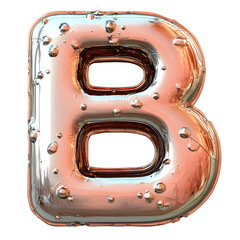 Poster - A shimmering, metallic letter 